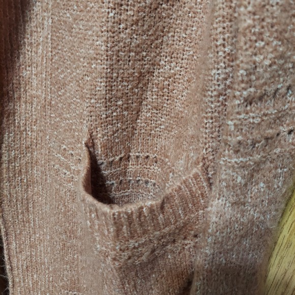 Bibi Cardigan Open Front Long Hooded Sweater with Pockets Women's Small Pink - Picture 4 of 9